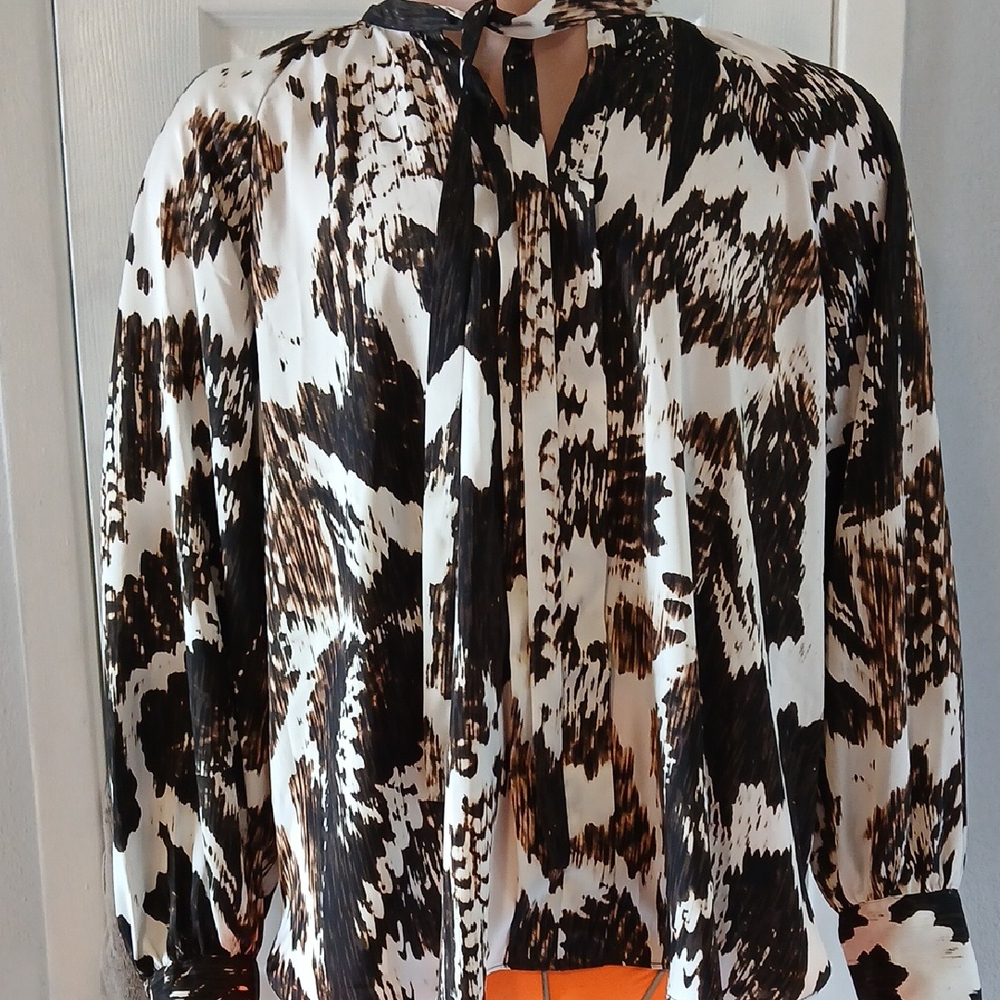 Worthington Black and Brown Blouse